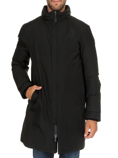 Shop Herno Laminar Coat In Black Technical Fabric