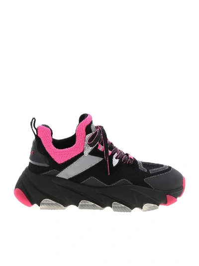 Shop Ash Energy Sneakers In Black And Neon Pink