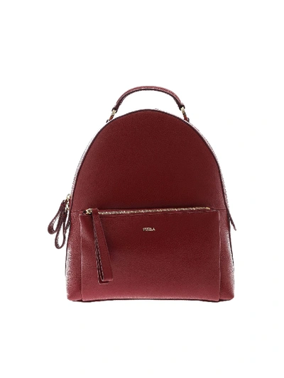 Shop Furla Noa Backpack In Burgundy Color In Red