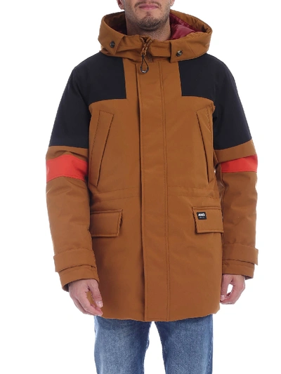 Shop Kenzo Brown And Black Color Block Parka