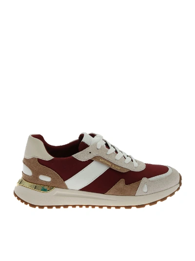 Michael Kors Monroe Trainer Sneakers In Burgundy And Ecrù In Red | ModeSens