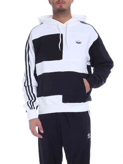 Adidas Originals Asymm Block Hoodie In Black And White | ModeSens