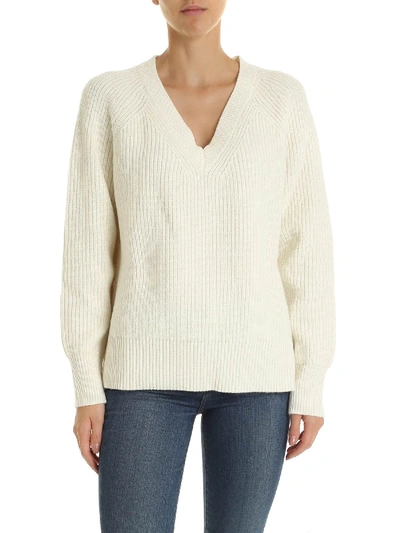 Shop Michael Kors Cream-colored Boxy Pullover With Logo
