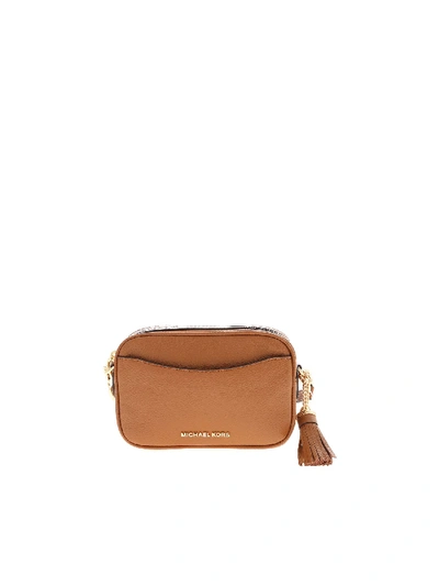 Shop Michael Kors Leather-colored Bag With Nappa Charm In Brown