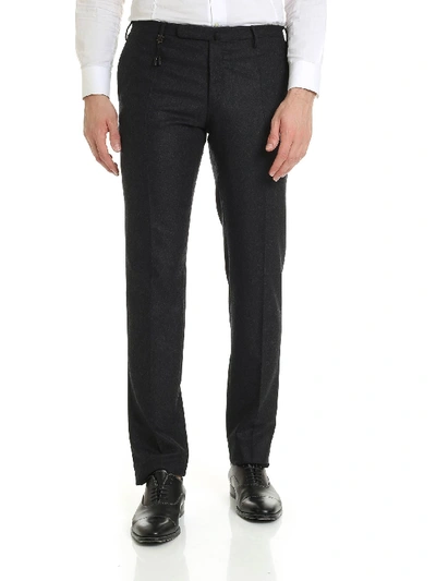 Shop Incotex Slim Fit Trousers In Grey Wool