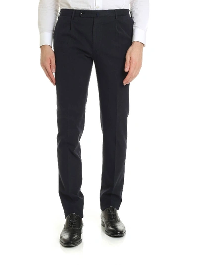Shop Incotex Slim Fit Trousers In Blue With Check Pattern