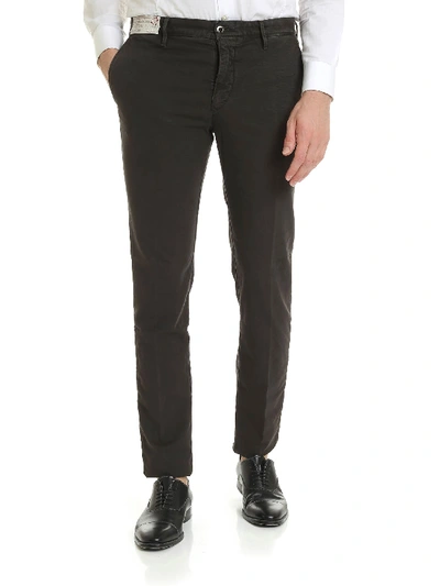 Shop Incotex Slim Fit Trousers In Brown Cotton