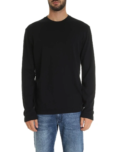 Shop Zanone Long Sleeve T-shirt In Black