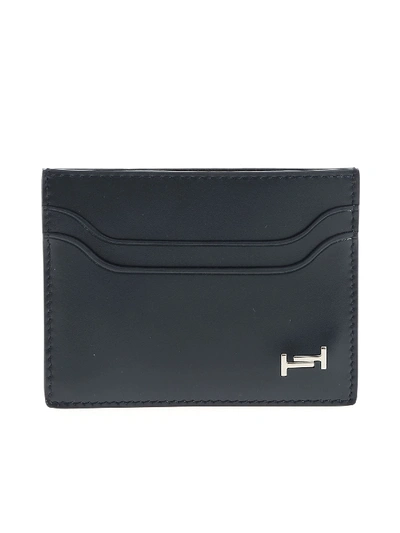 Shop Tod's Blue Card Holder With Metal Logo