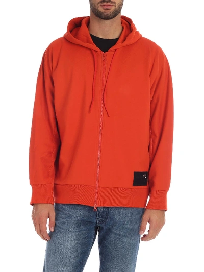 Shop Y-3 Sweatshirt In Orange With Logo Patch