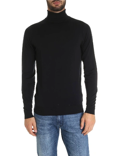 Shop John Smedley Cherwell Turtleneck In Black