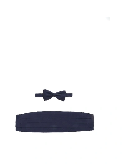 Shop Ermenegildo Zegna Kit Tuxedo Belt And Blue Bow Tie
