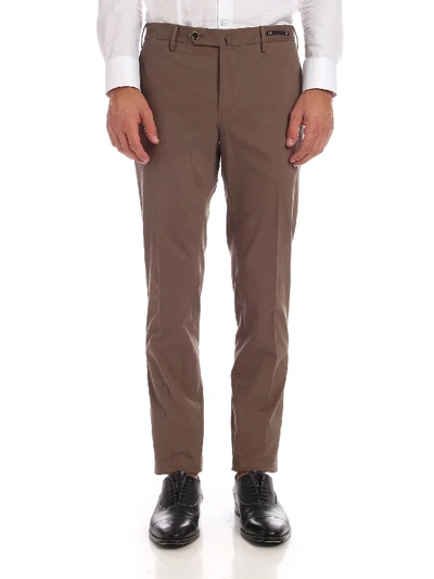 Shop Pt01 Super Slim Fit Trousers In Brown