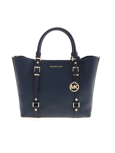 Shop Michael Kors Bedford Legacy Bag In Navy Blue