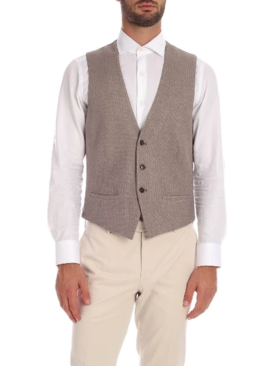 Shop L.b.m 1911 Dove-gray Waistcoat With Pockets In Grey