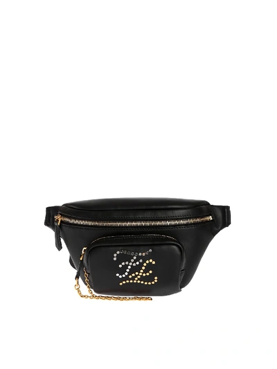 Shop Fendi Karligraphy Belt Bag In Black