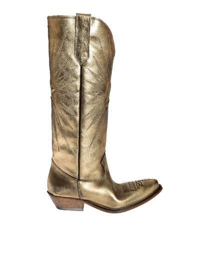 Shop Golden Goose Wish Star Boots In Gold