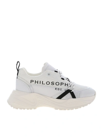 Shop Philosophy Di Lorenzo Serafini White Sneakers With Side Logo