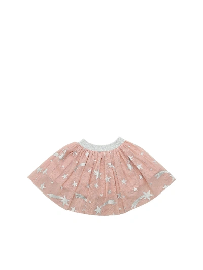 Shop Stella Mccartney Pink Tulle Miniskirt With Stars