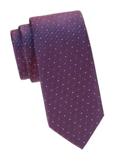Shop Eton Medallion Silk Tie In Pink Red