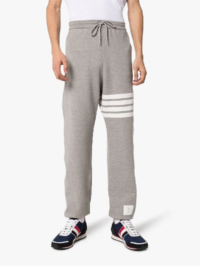 Shop Thom Browne Four Stripe Classic Sweatpants In Grey