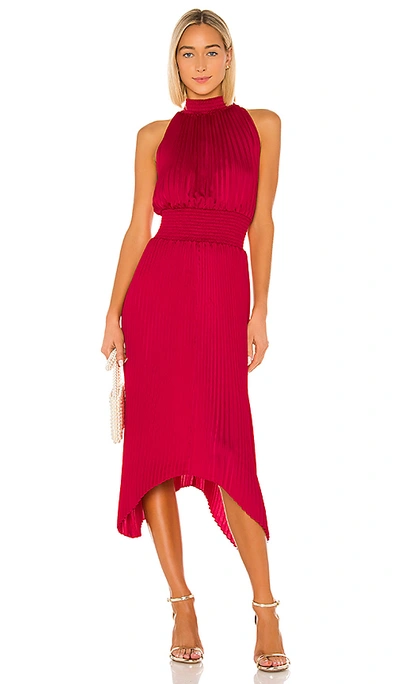 Shop 1.state Halter Pleated Dress In Retro Pink