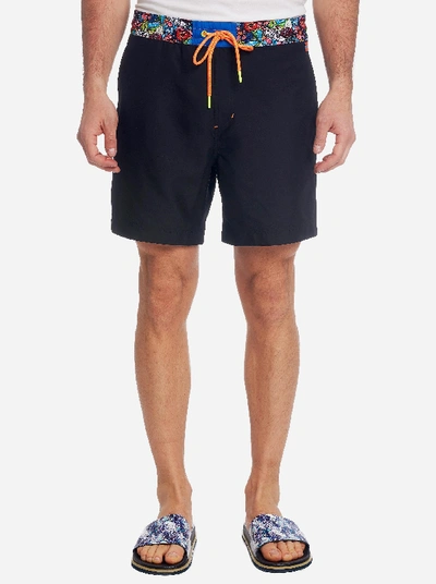 Shop Robert Graham Walken Swim Trunks In Black