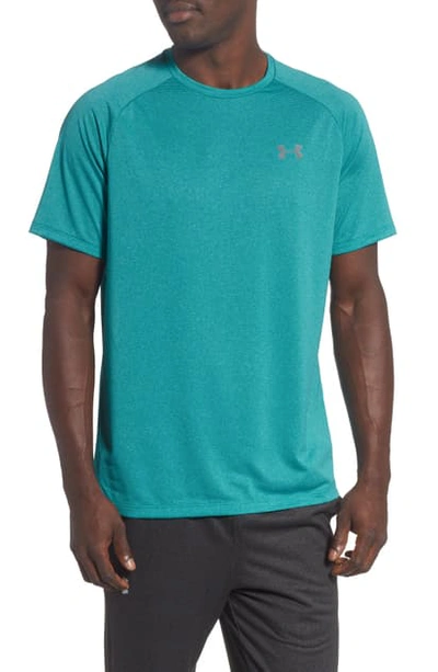 Shop Under Armour Ua Tech(tm) Performance T-shirt In Teal Rush/ Pitch Grey