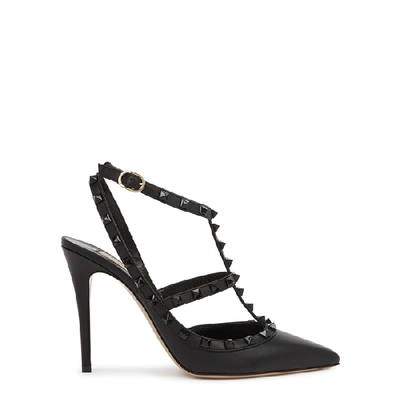 Shop Valentino Garavani Rockstud 100 Black Leather Pumps