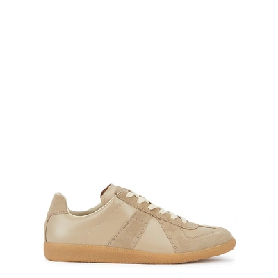 Shop Maison Margiela Replica Sand Leather Sneakers In Beige