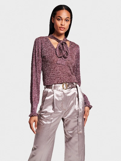 Shop White + Warren Shine Tie Top In Amethyst Shine