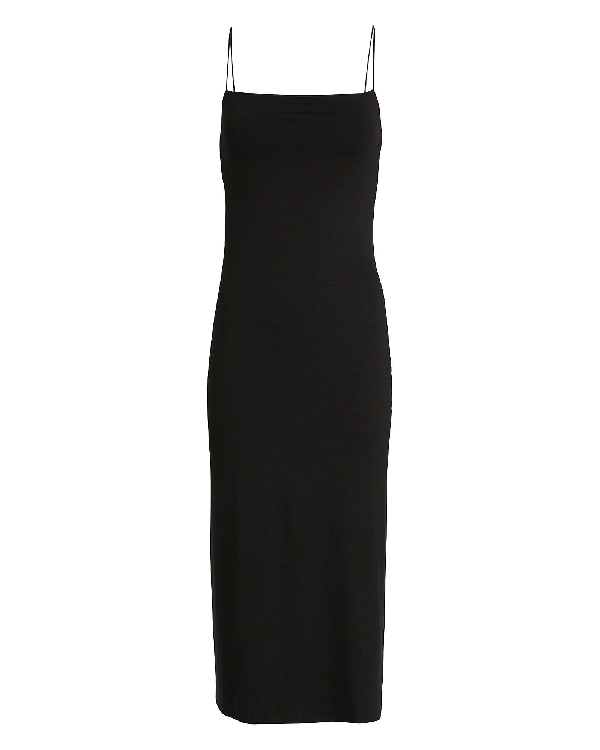 black jersey slip dress