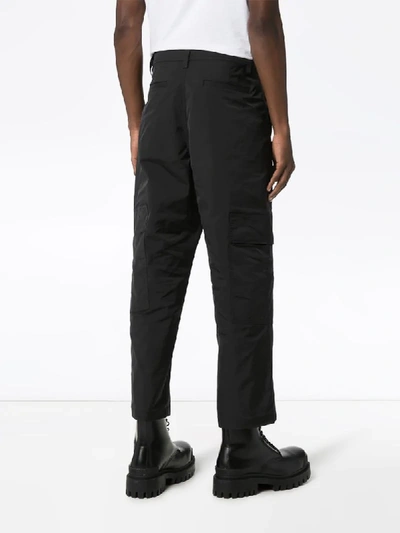Shop Valentino Tailored Cargo Trousers In Black