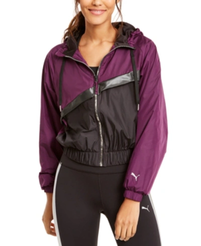 Puma After Glow Colorblocked Hooded Jacket In Purple | ModeSens