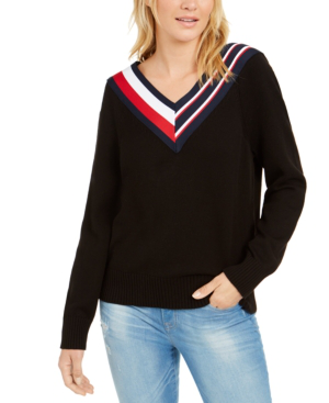 tommy hilfiger v neck hoodie