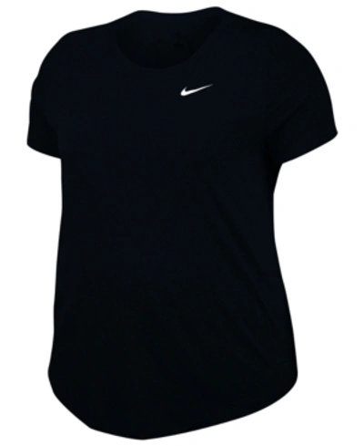 Shop Nike Plus Size Dry Legend Training Top In Black/heather