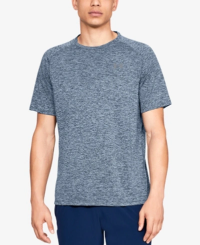 Shop Under Armour Men's Tech Short Sleeve In Blue Twist