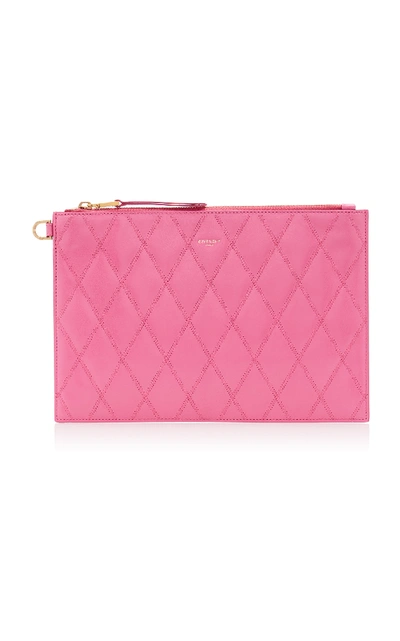 Shop Givenchy Quilted Leather Pouch In Pink