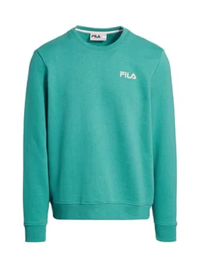 Shop Fila Men's Brenner Sweatshirt In Green Blue Slate