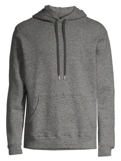 Shop Sunspel Men's Marled Cotton Hoodie In Charcoal