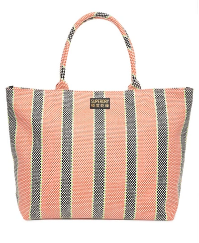 Shop Superdry Women's Amaya Weave Tote Bag Orange / Orange Checker Board - Size: 1size
