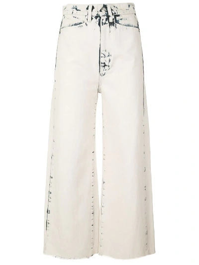 Shop Proenza Schouler White Label Bleached Wide Leg Crop Jeans In White