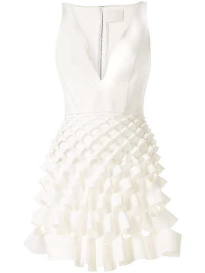 Shop Dion Lee Wire Slash Ruffle Mini Dress In White