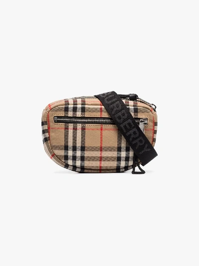 Shop Burberry Beige Vintage Check Belt Bag In Neutrals