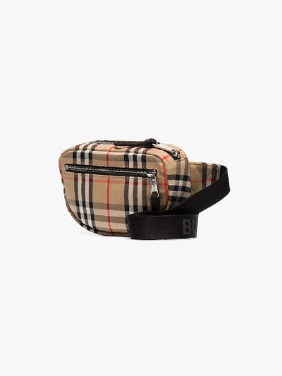 Shop Burberry Beige Vintage Check Belt Bag In Neutrals