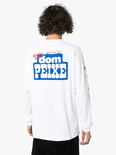 Shop Reception Dom Peixe Matosinhos Long Sleeve T-shirt In White