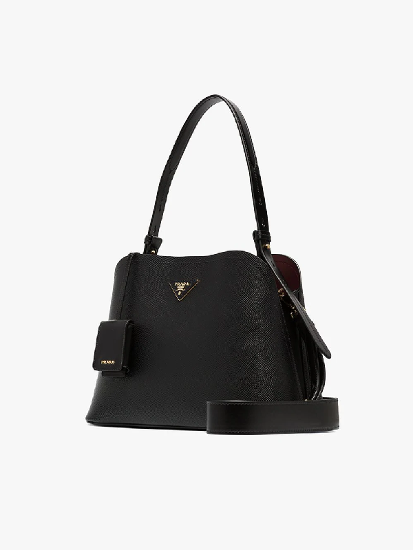 Prada Matinée Saffiano Leather Tote Bag In Black | ModeSens