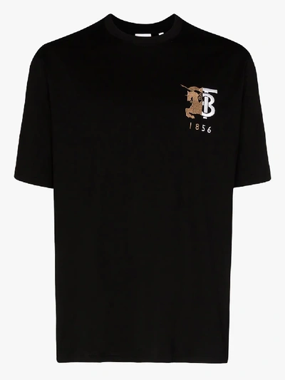 Shop Burberry Mens Black Contrast Logo T-shirt