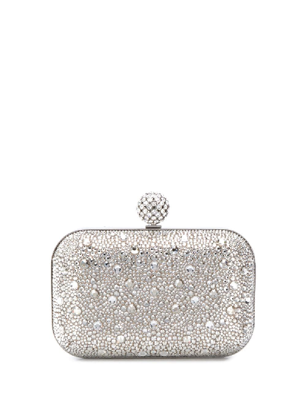 silver embellished clutch bag