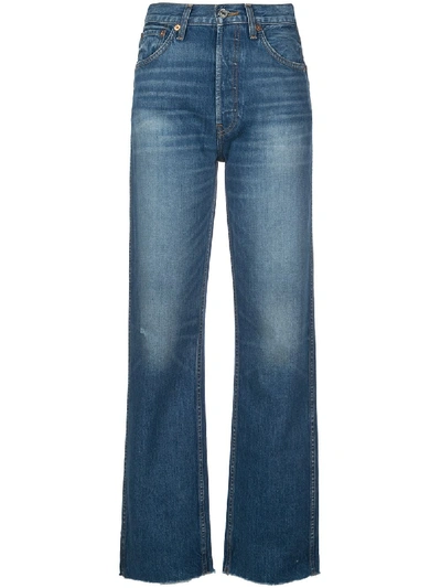 Shop Re/done High Rise Straight-leg Jeans In Blue